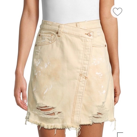 Free People Dresses & Skirts - We the Free People butter cream distressed skirt